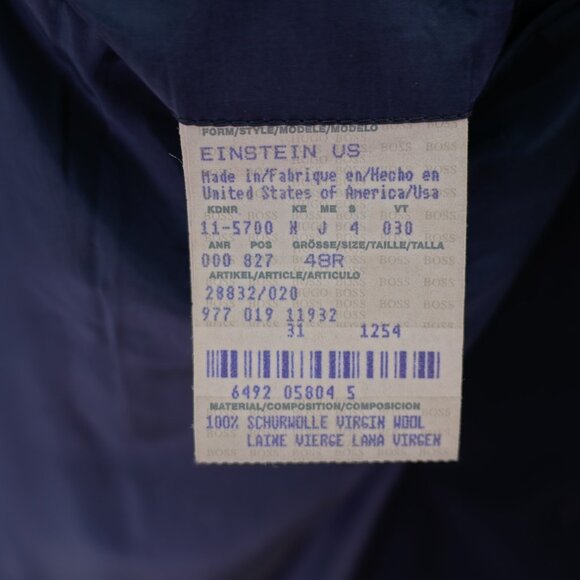 Hugo Boss U.S.A. Einstein Virgin Wool 3‎ Button Sport Coat Blue Basketweave 46L - Picture 10 of 14